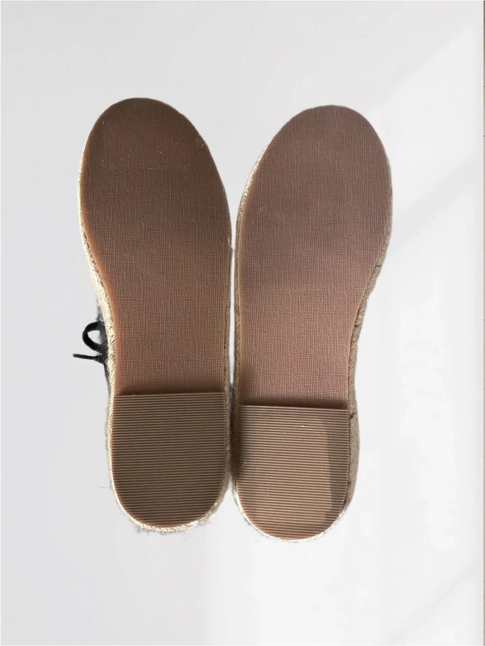 Paolo Black Espadrille Platform Sneakers with Cream Toe and Tan Heel Size 8.5